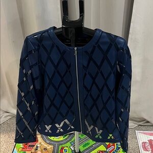 Colleen Lopez Navy Blue faux leather Jacket